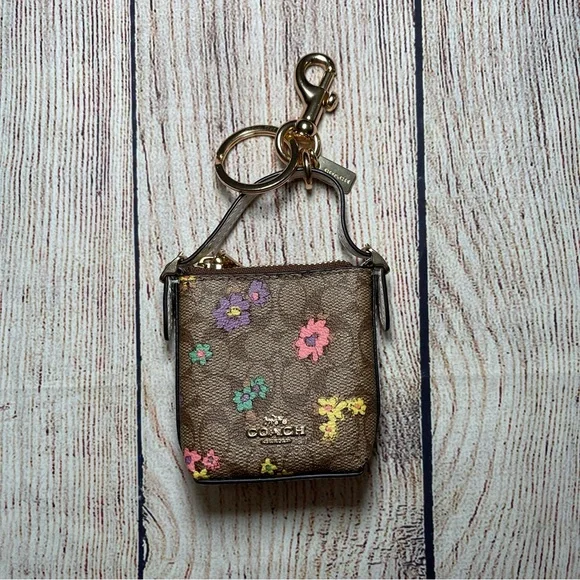 Coach Mini Val Duffle Bag Charm In Signature Canvas